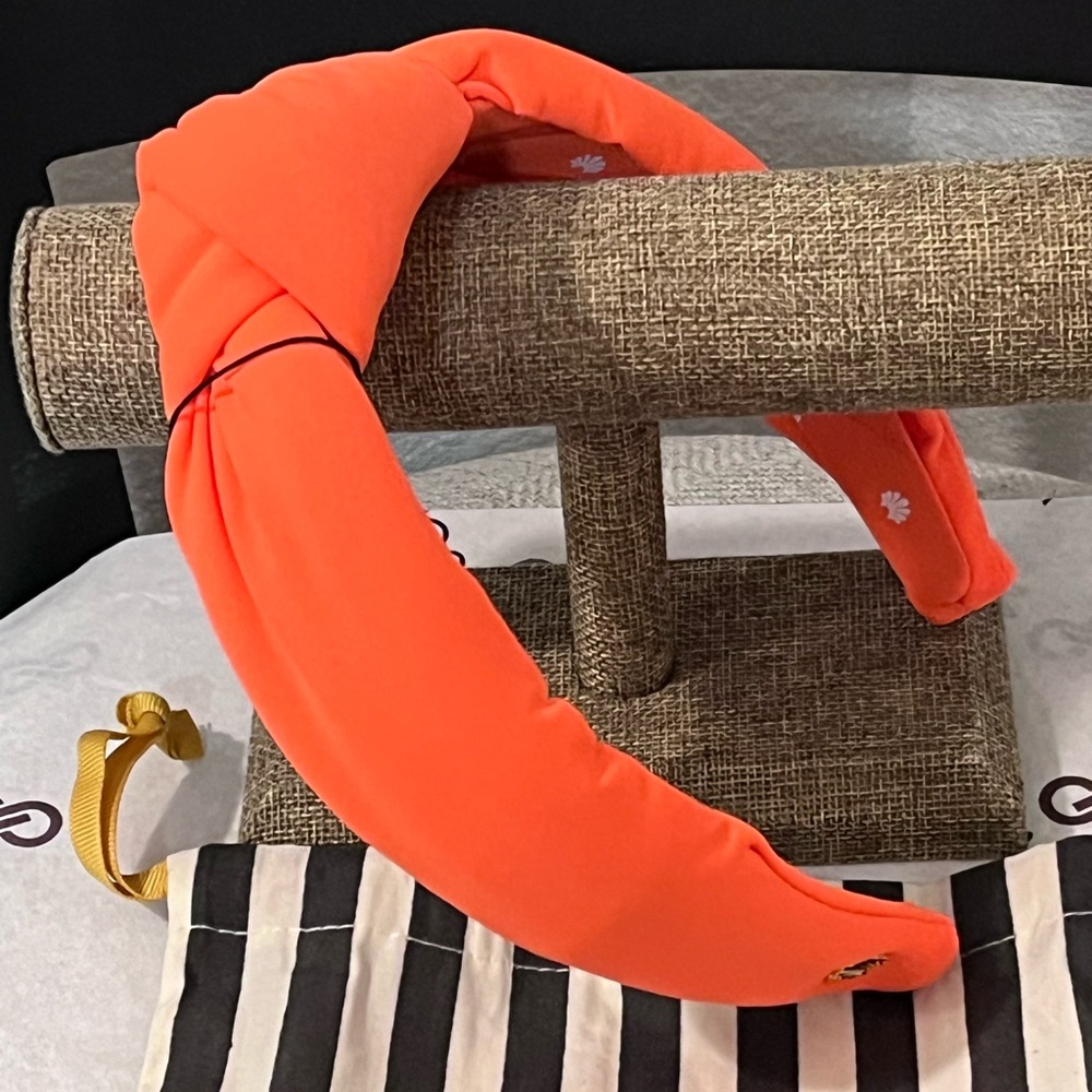 LELE SADOUGHI NWT AUTHENTIC TANGERINE NEOPRENE KNOTTED HEADBAND